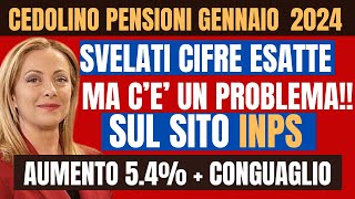 🔴CEDOLINO PENSIONI GENNAIO 2024 ARRIVATO OGGI 👉 MINIME E INVALIDITA CON AUMENTI  CONGUALIO IRPEF [upl. by Farlay]