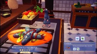 Disney Dreamlight Valley  How to make Barbecued Brilliant Blue Starfish  Cooking tips with Kitty [upl. by Refitsirhc524]