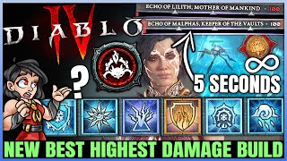 Diablo 4  New Best BILLION DAMAGE Sorcerer Build  OP Combo  INSANT Uber Lilith amp T100  Guide [upl. by Naibaf]