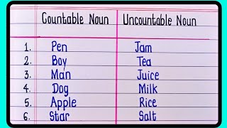 Countable and Uncountable noun  English Grammar  Countable uncountable nouns [upl. by Careaga]