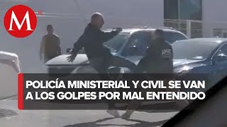 En Sonora captan a policía ministerial en riña con civil involucrados piden disculpa [upl. by Solrac722]