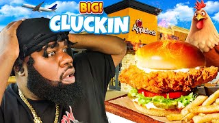 Trying Applebees NEW Big Cluckin Crispy Chicken Sandwich [upl. by Esidnak]