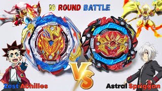 Beyblade burst BU 【 Zest Achilles VS Astral Spriggan 】 10Round Battle 베이블레이드버스트 BU ベイブレードバーストBU [upl. by Kassandra]