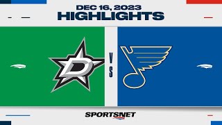 NHL Highlights  Stars vs Blues  December 16 2023 [upl. by Udenihc]