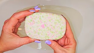 Soaping 🧼 ASMR • handmade soap • foaming soapy water with a sponge • lush foam • relaxing video •4K [upl. by Fosque]