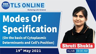 Modes Of Specification On the basis of Cytoplasmic Determinants and Cells Position [upl. by Francis]