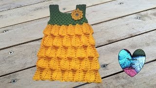 Vestido girasol tejido a crochet parte 1  Robe tournesol au crochet partie 1 [upl. by Jannel315]