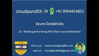 23 Reading and writing XML files in Azure Databricks [upl. by Gill]