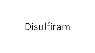 Disulfiram  Pharmacology [upl. by Calandra]