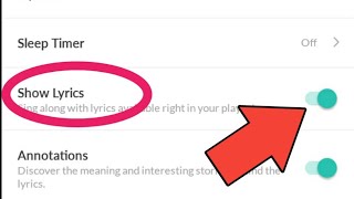 Jiosaavn Lyrics  How To Enable And Disable Lyrics In Jiosaavn App [upl. by Kcoj]
