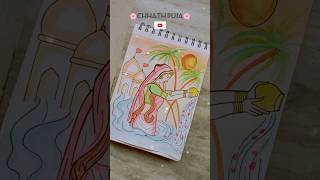 chhath puja 🌸❤️🙏art drawing painting subscribe like chhathpuja [upl. by Clay]