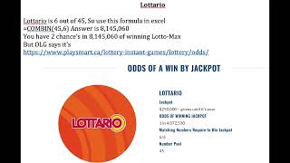 Lottario Odds 👀 💰💰👀💵💵💥💥👀 [upl. by Ehsrop]