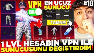 1 LEVEL HESABIN VPN İLE SUNUCUSUNU DEĞİŞTİRDİM❗ EN UCUZ SUNUCU😲 TÜM DESTANSILAR BEDAVA PUBG Mobile [upl. by Nilac]