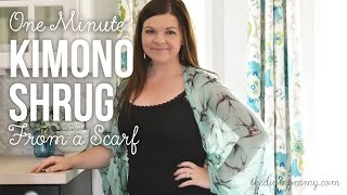 How to Make a Kimono Shrug from a Scarf in Less Than a Minute [upl. by Nerb]