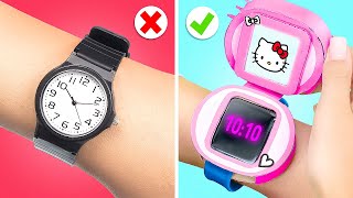 I HAVE MADE DIY KITTY WATCH  Rich vs Broke Student Makeover Ideas and Cool DIYs by 123 GO SCHOOL [upl. by Rahas]