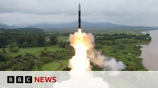 North Korea fires banned missile in longest flight yet  BBC News [upl. by Johnny]