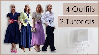 Seidenschal als Gürtel binden  2 Styles  4 Outfits Seidenschal fashionhacks scarftutorial [upl. by Tynan267]