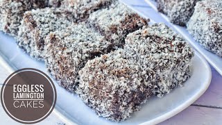 Eggless Lamington Cakes  Australian Lamingtons Recipe [upl. by Ariahay877]