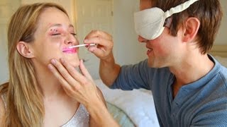 Blindfolded Makeup Challenge with FleurDeForce [upl. by Ardnuhsed687]