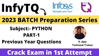 InfyTQ 2023 Batch Preparation Series  Python Previous Year Questions  PART1  Crack Infytq Exam [upl. by Carolee166]