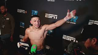 Teofimo Lopez post fight media scrum after going life and death with Steve Claggett [upl. by Aicnorev]