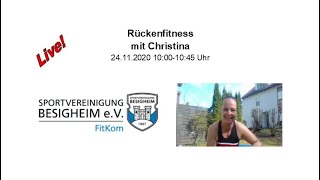 Live  Rückenfitness mit Christina [upl. by Hawkins]