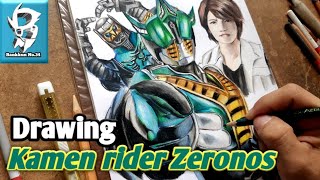 Drawing Kamen Zeronos  Yuto Sakurai  Deneb  Kamen rider DenO [upl. by Epps]