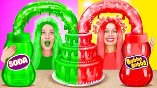 1000 LAYERS OF ONECOLORED FOOD  Extreme Challenge Amazing Hacks amp Rainbow Recipes by 123 GO [upl. by Ahsita315]