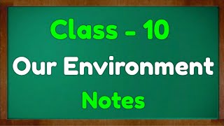 Class 10 Science  Our Environment Notes Green board Mkr  CBSE  NCERT [upl. by Enovahs336]