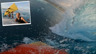 Broken Board in 30ft Waves Gopro found by Random Guy [upl. by Ellenyl]