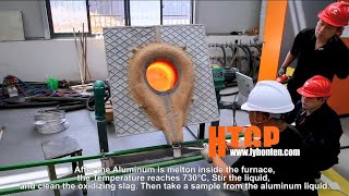 induction melting furnace for melting waste steel iron aluminum metal ingredient conditioning [upl. by Iaria641]