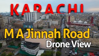 Numaish to Tower M A Jinnah Road Drone View Karachi [upl. by Beuthel657]