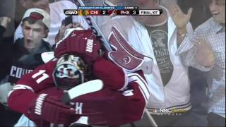 Martin Hanzal OT game winner goal Chicago Blackhawks vs Phoenix Coyotes 41212 NHL Hockey [upl. by Ahsayn]