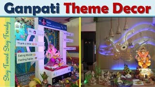 Ganpati Theme Decoration Ideas For Home Ganpati Decoration At Home SimpleStay Tuned Stay Trendy [upl. by Adoree]