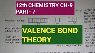 12th Chemistry Ch9Part7Valence Bond TheoryVBTStudy with Farru [upl. by Rivard806]