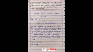 Notice writing class 11 l notice writing on debate competition l notice writing format l notice [upl. by Bannister]