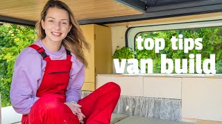 DIY CAMPER VAN BUILD Top Tips After 6 Months [upl. by Atnuahc]