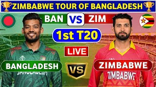 Bangladesh vs Zimbabwe 1st T20  BAN vs ZIM 1st T20 T20 Live Score amp Commentary [upl. by Alleon372]