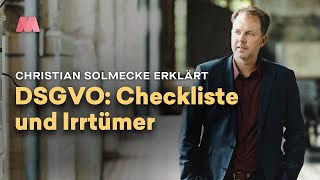 DSGVO – Checkliste und Irrtümer mit Christian Solmecke [upl. by Annaihs]