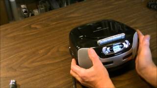 Nexxtech Portable CD Radio Cassette Boom Box Review [upl. by Wertheimer]