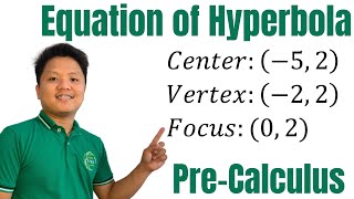 How to find the equation of Hyperbola given center vertex and focus [upl. by Demah]