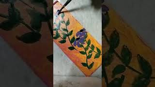 acrylic bookmark painting bookmarking flowerdrawing artandcraft ytshort [upl. by Vatsug]