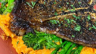 T bone steak w sweet potato mash recipe [upl. by Kalila]