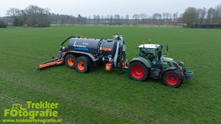 Lageveen  Grasland bemesten  Fendt  Schouten  Gülle ausbringen [upl. by Rumit]