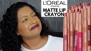 LOréal Infallible Matte Lip Crayon Review amp Swatches [upl. by Linders]