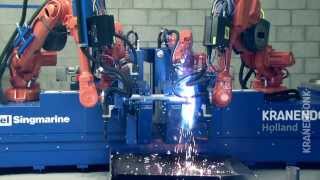 Robotic pipe shop  Flange Assembly Line [upl. by Hplodur196]