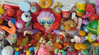 LIVE ▶️Playing Gummy Candy Chocolate Mentos Marshmallows Beads Charms Food Toys W Granny ASMR [upl. by Kasevich341]