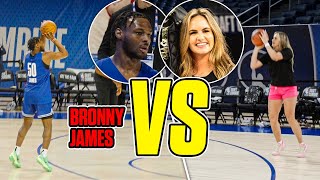 NBA Combine 3 Pointers vs Bronny James [upl. by Ahsinej]