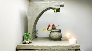 Beautiful Home Made Cement Water Fountain  Cemented Life Hacks [upl. by Jedlicka38]