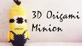 How to 3D Origami Minion Tutorial Part 2 [upl. by Oslec]